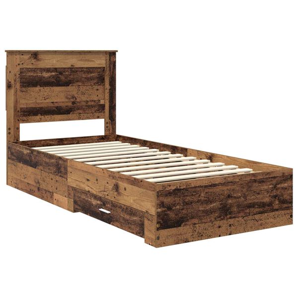 vidaXL Bedframe met lade met hoofdeinde met opslag Bewerkt hout