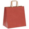 vidaXL Papieren zakken 250 st met hengsels 26x17x25 cm rood