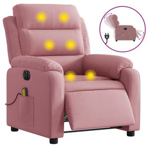 vidaXL Massagestoel elektrisch verstelbaar fluweel roze