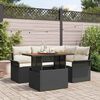 vidaXL Tuin Sofa Set met kussen 5 pcs Zwart en cr&egrave;me
