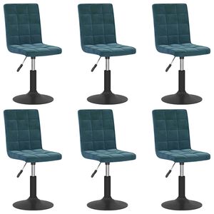 vidaXL Eetkamerstoelen draaibaar 6 st fluweel blauw
