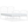 vidaXL Bedframe met hoofd- en voeteneinde&nbsp;metaal wit 120x200 cm