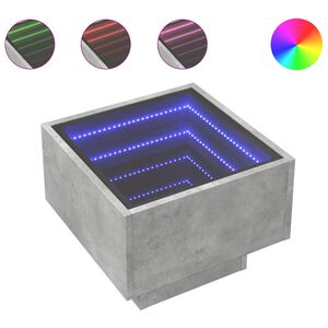 vidaXL Nachtkastje met Infinity LED 40x40x30 cm betongrijs