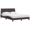 vidaXL Bed met matras "Hanko" stof donkerbruin 120x200 cm