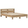 vidaXL Bedframe met hoofdeinde Artisan Eiken 160 x 200 cm Bewerkt hout