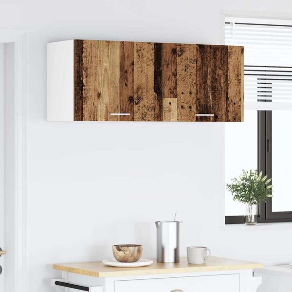 vidaXL Hangkast 2 pcs Oude Hout en Wit 50 x 31 x 40 cm Bewerkt hout