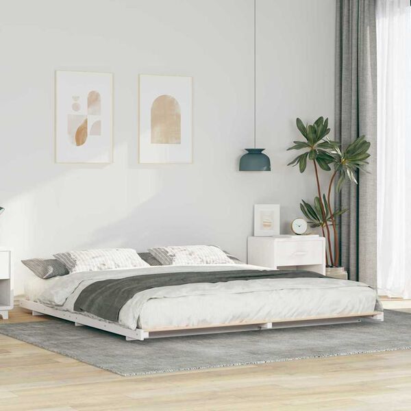 vidaXL Bedframe Wit 180 x 200 cm Massief grenenhout