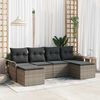 vidaXL Tuin Sofa Set met kussen 6 pcs Grijs poly rattan