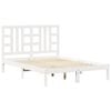 vidaXL Bedframe massief hout wit 135x190 cm