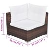 vidaXL 5-delige Loungeset met kussens poly rattan bruin