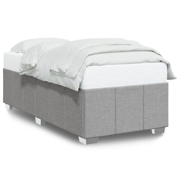 vidaXL Bedframe zonder matras 90x190 cm stof lichtgrijs