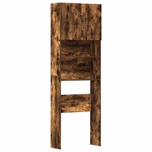 vidaXL Wasmachinekast 64x24x190 cm bewerkt hout gerookt eikenkleurig