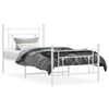 vidaXL Bedframe met hoofd- en voeteneinde metaal wit 100x190 cm