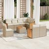 vidaXL 9-delige Loungeset met kussens poly rattan beige