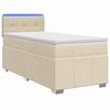 vidaXL Boxspringbed met matras Cr&egrave;mekleurig 80 x 200 cm Stof