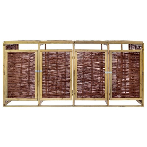 vidaXL Containerberging vierdubbel grenenhout en wicker