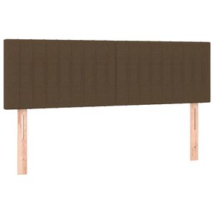 vidaXL Hoofdborden 144x5x78/88 cm stof donkerbruin