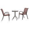 vidaXL Tuin Bistro Set 3 pcs Bruin Staal