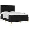 vidaXL Boxspringbed met matras met hoofdeinde Zwart 140 x 190 cm Stof
