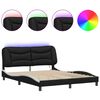 vidaXL Bedframe met LED zonder matras "Hvar" zwart en wit 152x203 cm