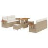 vidaXL Tuinbankenset 9 st Beige poly rattan
