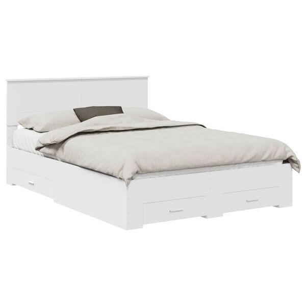 vidaXL Bedframe met hoofdeinde met lade Wit 140 x 190 cm Bewerkt hout