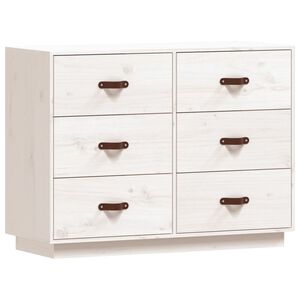 vidaXL Dressoir 100x40x75 cm massief grenenhout wit