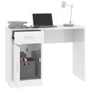 vidaXL Bureau met kast en lade 100x40x73 cm bewerkt hout hoogglans wit