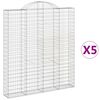vidaXL Schanskorven 5 st gewelfd 200x30x220/240 cm ijzer