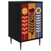 vidaXL Nachtkastje ESSEN Zwart eiken 36 x 33 x 61 cm Bewerkt hout