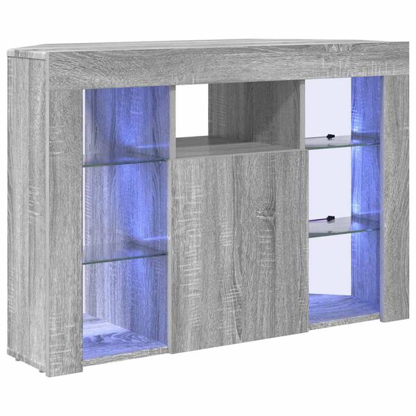 vidaXL Hoek LED TV Kast Grijs Sonoma 100x40x68cm Bewerkt hout