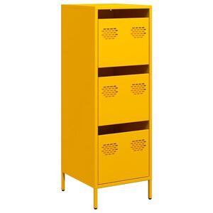 vidaXL Hoge kast 39x35x103,5 cm staal mosterdgeel