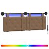 vidaXL Hangend hoofdbord Met LED-verlichting Cappuccino Kunstleer