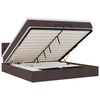 vidaXL Ottoman bed met matrassen en LED's 200x200cm stof donkerbruin