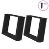 vidaXL Salontafelpoten 2 st U-vormig 40x(30-31) cm staal zwart