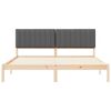vidaXL Bedframe met Gevoerd Hoofdgedeelte Donkergrijs 180 x 200 cm