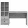 vidaXL Bureau met lade 2 pcs Grijs Sonoma