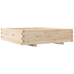 vidaXL Plantenbak 100x100x26,5 cm massief grenenhout