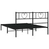 vidaXL Bedframe met hoofdbord metaal zwart 135x190 cm