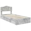 vidaXL Opslag bed met hoofdeinde Beton Grijs 90 x 200 cm Bewerkt hout