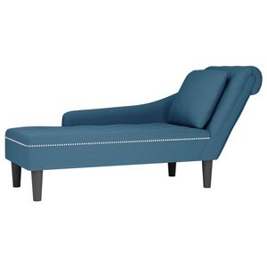 vidaXL Chaise longue met kussen en rechterarmleuning fluweel blauw