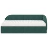 vidaXL Hoekbedframe met Matras met hoofdeinde 2 pcs Groen Fluweel