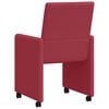 vidaXL Eetkamerstoelen met Wieltjes 2 pcs Wijnrood 57 x 66 x 94 cm