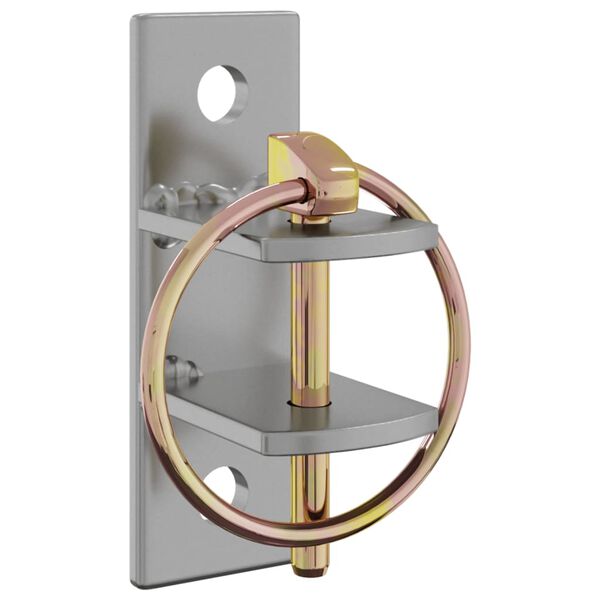 vidaXL Emmerhaken 3 st wandmontage staal zilverkleurig en bruin