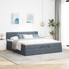 vidaXL Ottoman bed met matras 160x200cm fluweel donkergrijs
