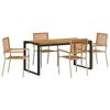 vidaXL Tuin eettafelset 5 st Beige en Bruin poly rattan
