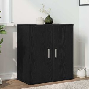 vidaXL Schoenenkasten 32x35x70 cm spaanplaat 2 st zwart eikenkleurig