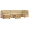 vidaXL Buiten bankenset 8 pcs Wit en Beige 59 x 59 x 37 cm Polyester