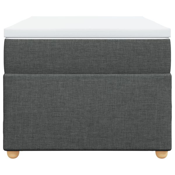 vidaXL Boxspring met matras stof donkergrijs 90x200 cm