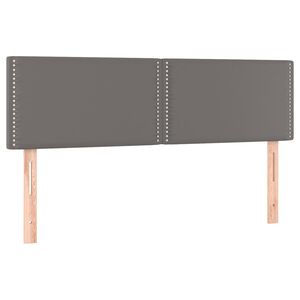 vidaXL Hoofdborden 144x5x78/88 cm kunstleer grijs